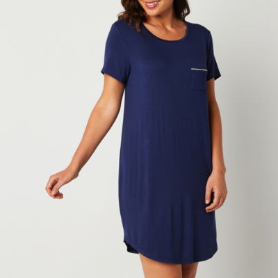 Liz Claiborne Cool and Calm Womens Crew Neck Short Sleeve Nightshirt