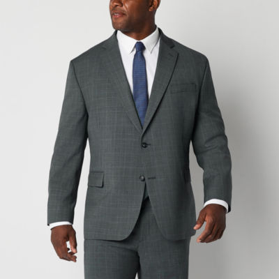 Stafford Coolmax Mens Big and Tall Plaid Stretch Fabric Classic Fit Suit  Jacket