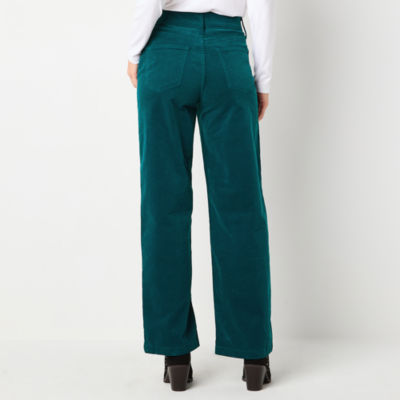 St. John's Bay Womens Mid Rise Wide Leg Corduroy Pant - Tall