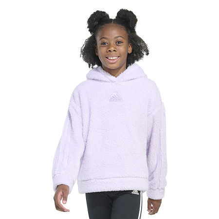 adidas Big Girls Embroidered Hoodie, X-large (16), Purple