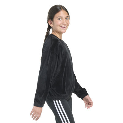 adidas Big Kid Girls Crew Neck Embroidered Long Sleeve Sweatshirt