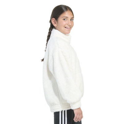 adidas Big Kid Girls Mock Neck Embroidered Long Sleeve Sweatshirt