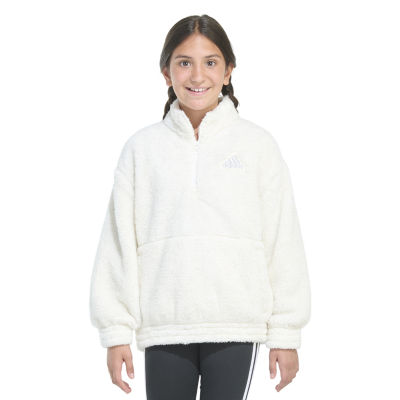 adidas Big Kid Girls Mock Neck Embroidered Long Sleeve Sweatshirt