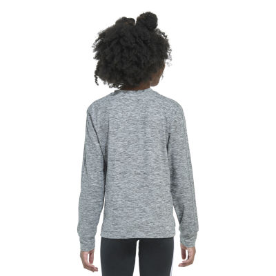 adidas Big Girls Crew Neck Long Sleeve Graphic T-Shirt