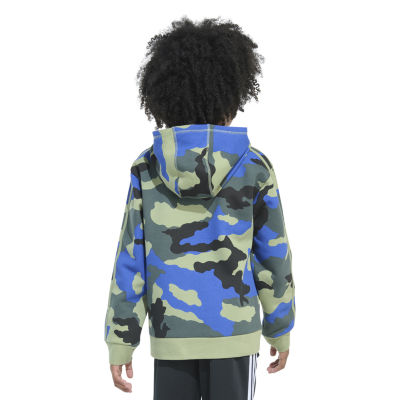 adidas Big Kid Boys Long Sleeve Embroidered Fleece Active Hoodie