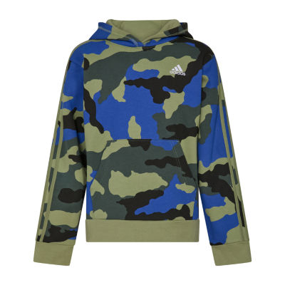 adidas Big Kid Boys Long Sleeve Embroidered Fleece Active Hoodie