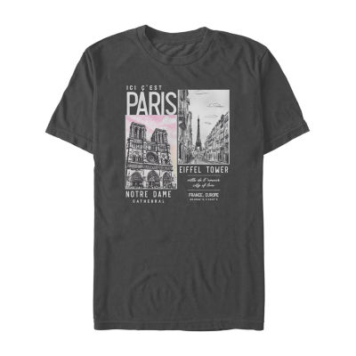 Mens Short Sleeve Paris Graphic T-Shirt