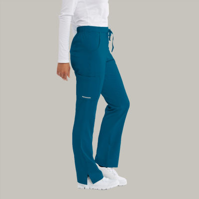 Skechers Sk201 Reliance 3-Pocket Mid-Rise Straight Leg Womens Petite Tag Free Stretch Fabric Moisture Wicking Scrub Pants