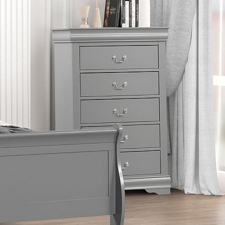 Burkhart 5-Drawer Chest, One Size, Gray