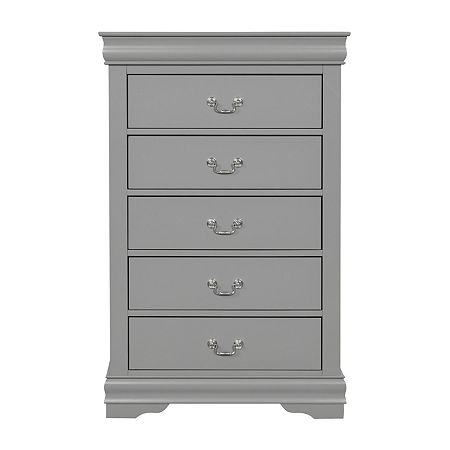 Burkhart 5-Drawer Chest, One Size, Gray