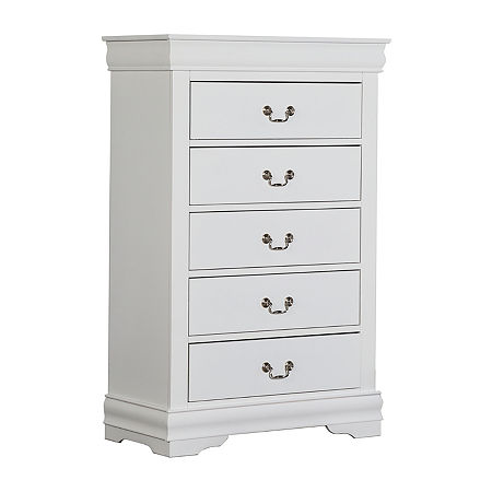 Burkhart 5-Drawer Chest, One Size, White