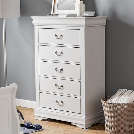 Burkhart 5-Drawer Chest, One Size, White