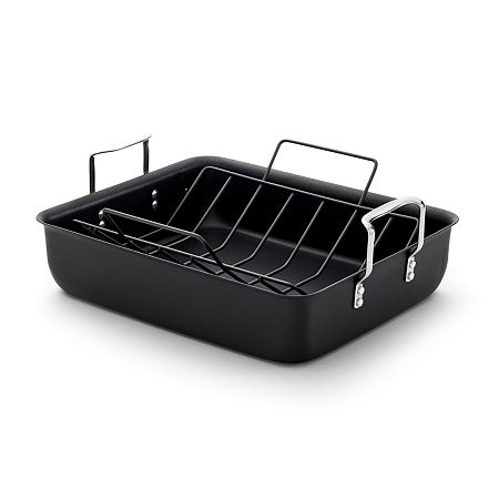 Calphalon Hard Anodized 16 Roasting Pan With Rack, One Size, Black