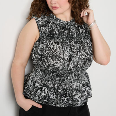 a.n.a Womens Keyhole Neck Sleeveless Blouse