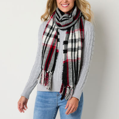 St. John's Bay Chanille Oblong Plaid Scarf