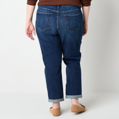 St. John's Bay - Plus Womens Mid Rise Relaxed Fit Jean