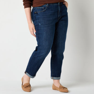 St. John's Bay - Plus Womens Mid Rise Relaxed Fit Jean