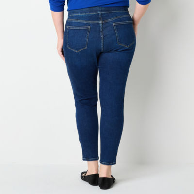 St. John's Bay Pull On Womens Plus Mid Rise Jegging Jean