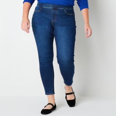 St. John's Bay Pull On Womens Plus Mid Rise Jegging Jean
