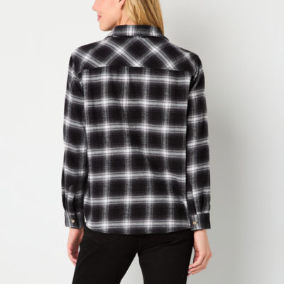 a.n.a Plaid Womens Long Sleeve Adaptive Regular Fit Button-Down Shirt