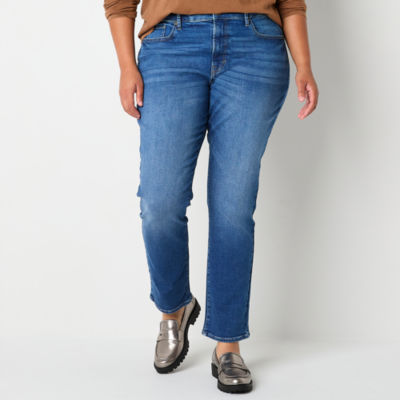 a.n.a Plus Womens High Rise Straight Leg Jean - JCPenney