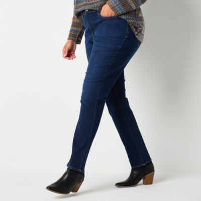 a.n.a Plus Womens High Rise Straight Leg Jean