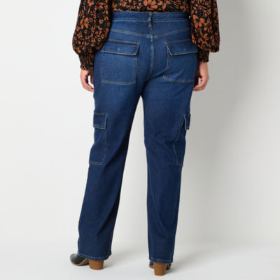 a.n.a - Plus Cargo Womens Highest Rise Regular Fit Jean