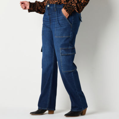 a.n.a - Plus Cargo Womens Highest Rise Regular Fit Jean