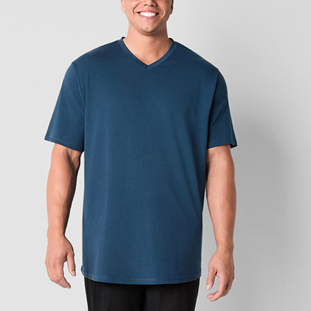 Stylus Big and Tall Mens V Neck Short Sleeve T-Shirt, X-large Tall, Blue