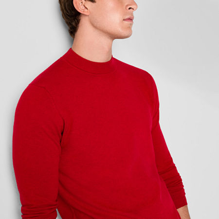 J. Ferrar Mens Long Sleeve Mock Neck Top, Xx-large, Red