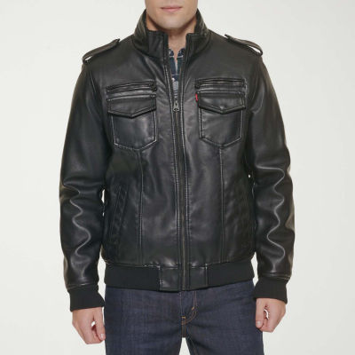 Levi's Mens Faux Leather Sherpa Lined Midweight Jacket