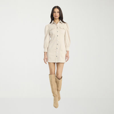 Clover And Sloane Womens Long Sleeve Shirt Dress JCPenney