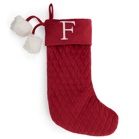 North Pole Trading Co . Red Quilted Monogram Christmas Stocking