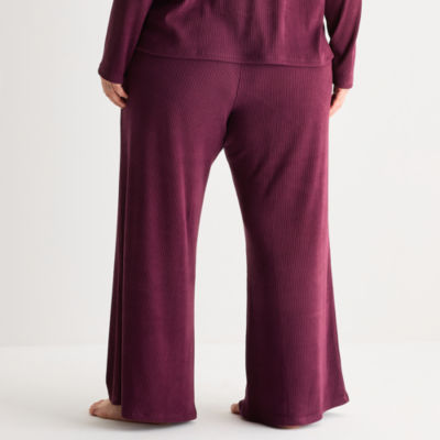 Ambrielle Womens Rib Plus Pajama Pants