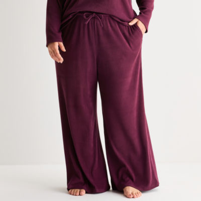 Ambrielle Womens Rib Plus Pajama Pants