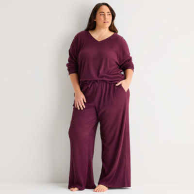 Ambrielle Womens Rib Plus Pajama Pants
