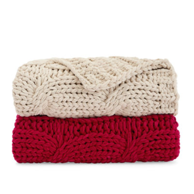 North Pole Trading Co. Chunky Cable Knit Throw