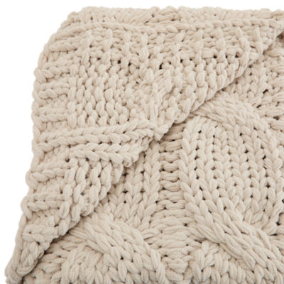 North Pole Trading Co. Chunky Cable Knit Throw