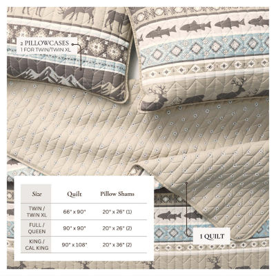 Linery Animal Stripe Reversible Quilt Set