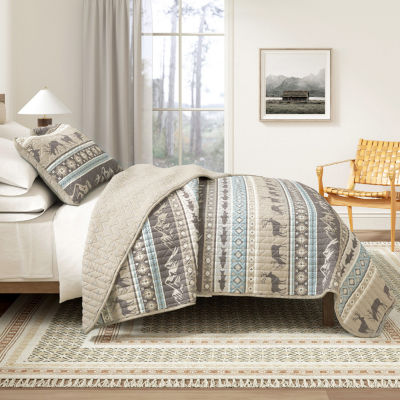 Linery Animal Stripe Reversible Quilt Set