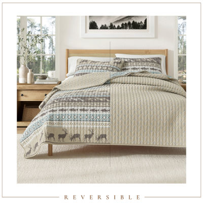 Linery Animal Stripe Reversible Quilt Set