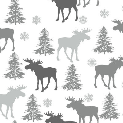 Linery Moose Trees Reversible Quilt Set