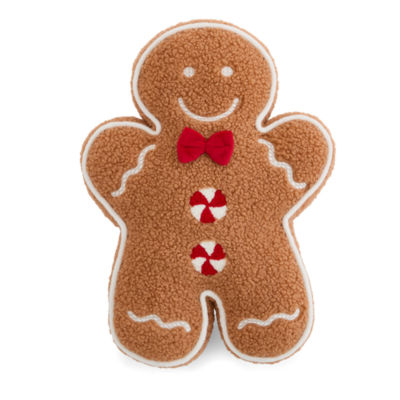 North Pole Trading Co. Gingerbread Man Figural Throw Pillow