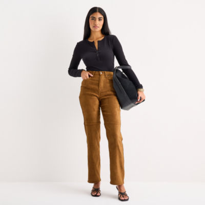 a.n.a Womens Long Sleeve Regular Fit Henley Shirt