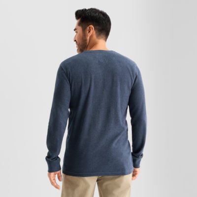 St. John's Bay Honeycomb Mens Henley Neck Long Sleeve Classic Fit Thermal Top