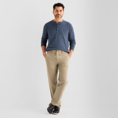 St. John's Bay Honeycomb Mens Henley Neck Long Sleeve Classic Fit Thermal Top