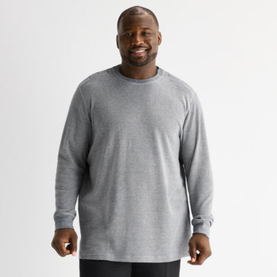 St. John's Bay Waffle Mens Easy-on + Easy-off Crew Neck Long