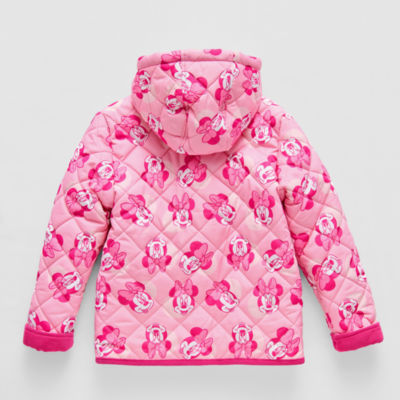 Disney Collection Little & Big Kid Girls Minnie Mouse Hooded Midweight Quilted Jacket