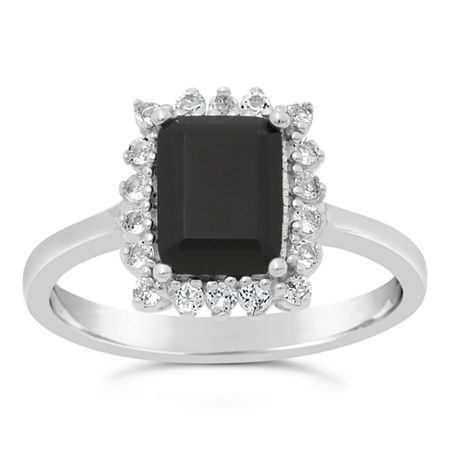 Womens Genuine Black Onyx Sterling Silver Cocktail Ring, 9