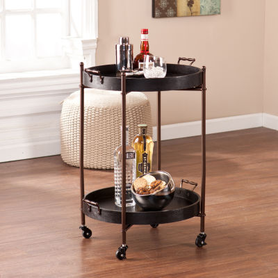 Siacan Two-Tier Round Butler Table